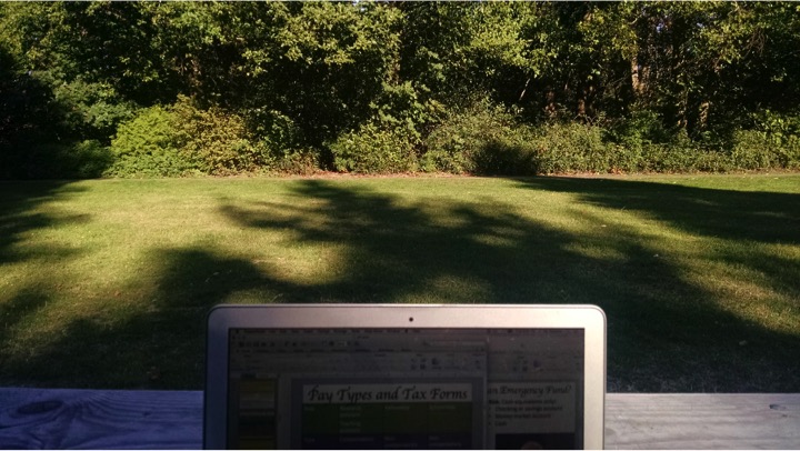 I recently took my laptop to a local park for a few hours to work on my presentations.