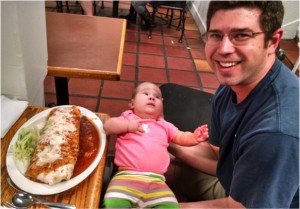 Kyle ordered the "baby burrito" while out with my parents